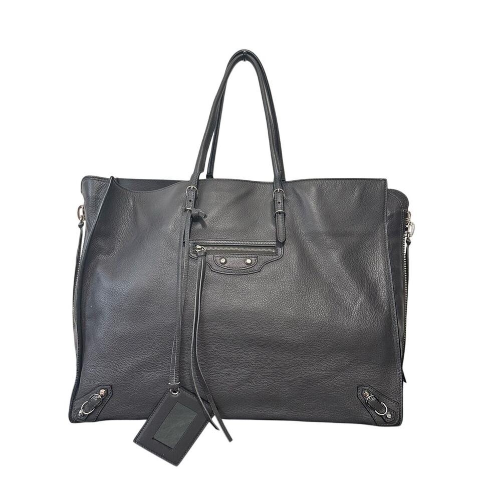 Balenciaga Papier A4 Zip Around Tote Bag Gray Agneau Leather EUC Authentic 2013